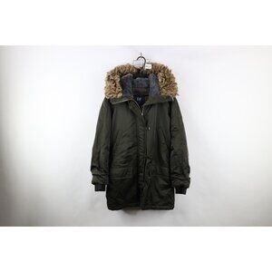 Vintage Y2K Gap Mens Small Faux Fur Trim Military Style N3B Snorkel Parka Jacket